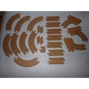 Lot Geotrax Train Track parts curves, switches straight line  replacement brown